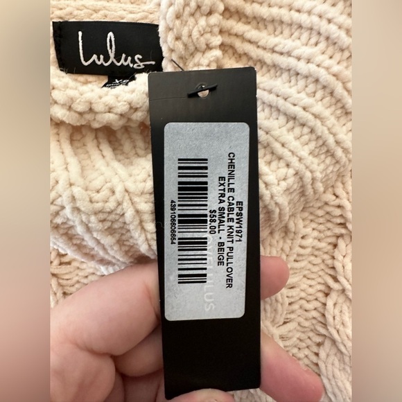 NWT Lulu's Beige Cable Knit Oversized Chunky Turtleneck Sweater Size XS - Picture 9 of 11